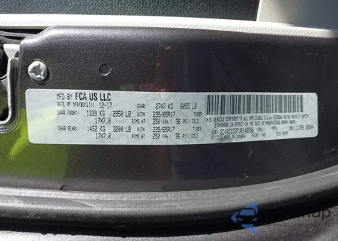 2018 Chrysler Pacifica Lx z USA, uszkodzony, nr VIN 2C4RC1CG7JR148585